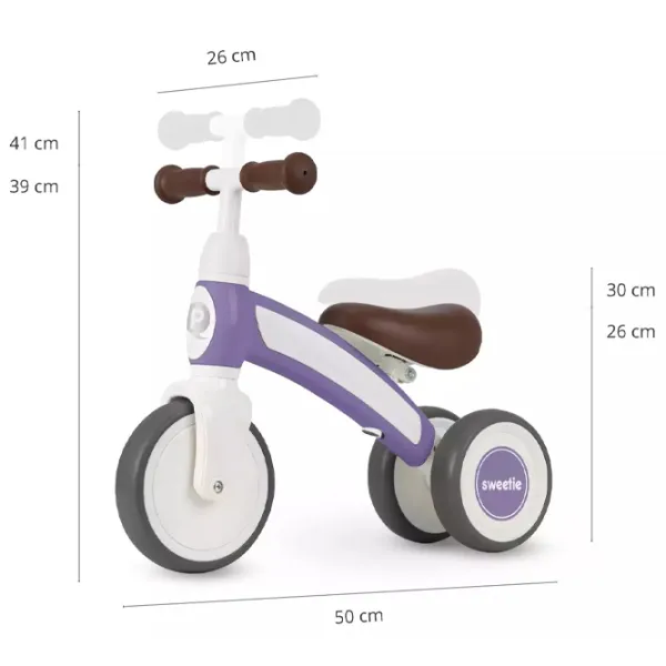 Bicicletă fără pedale Qplay Sweetie  Metal / Purple White photo 7