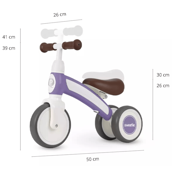 Bicicletă fără pedale Qplay Sweetie  Metal / Purple White photo 7
