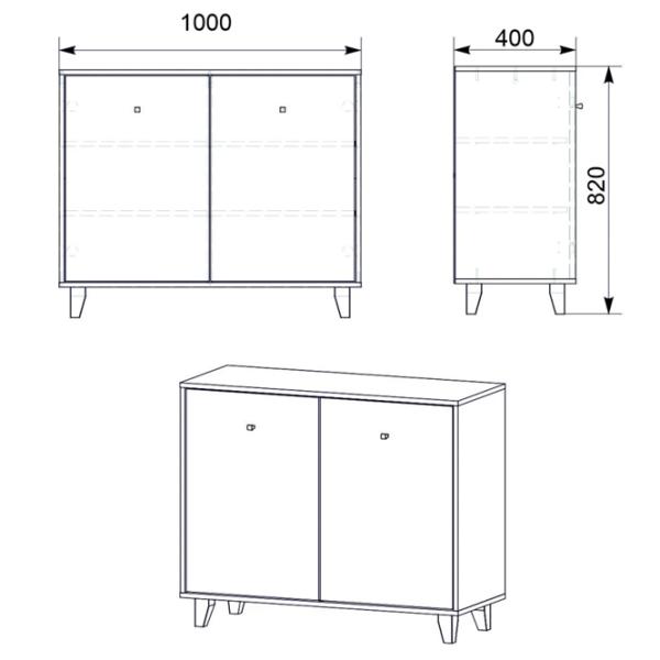 Комод ML-Mobila 20 82 x 100 x 40см / ДСП / Ателье Светлый photo 2