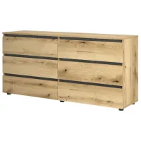 Comodă ML-Mobila Idea 76 x 160 x 42 / PAL / Evoke Oak