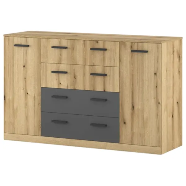 Comodă ML-Mobila Lotos 92 x 150 x 46 / PAL / Evoke Oak photo 1