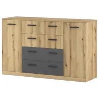 Comodă ML-Mobila Lotos 92 x 150 x 46 / PAL / Evoke Oak