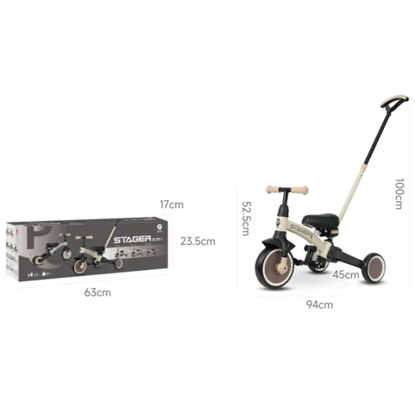 Triciclu Qplay Stager 3in1 25 kg / Platinum photo 6
