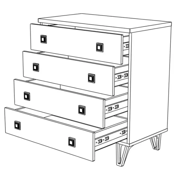 Комод ML-Mobila Mira № 9 90 x 80 x 45см / ДСП / White photo 3