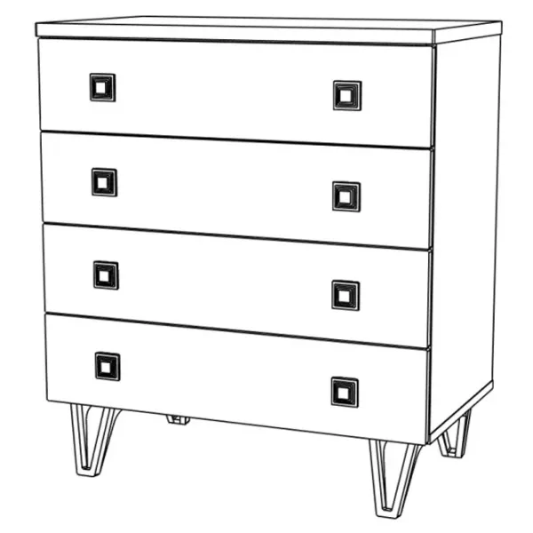 Комод ML-Mobila Mira № 9 90 x 80 x 45см / ДСП / White photo 4