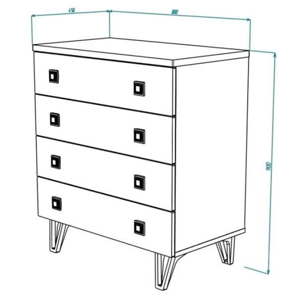 Комод ML-Mobila Mira № 9 90 x 80 x 45см / ДСП / White photo 5