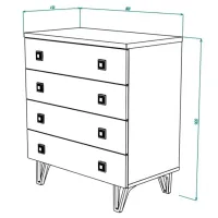 Комод ML-Mobila Mira № 9 90 x 80 x 45см / ДСП / White photo 5