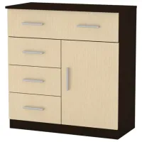 Comodă ML-Mobila 1-3-1 84 x 80 x 39 / PAL / Wenge Combi