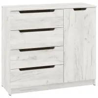 Комод Pehotin К-4+1 Eko 90 x 100 x 38см / ДСП / Дуб Белый Крафтовый