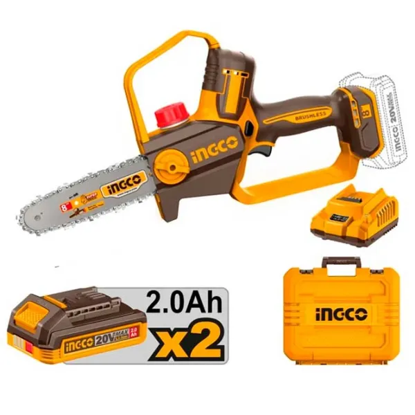 Fierăstrău cu lanţ INGCO CGSLI20882 Cu acumulator/ Yellow photo 2