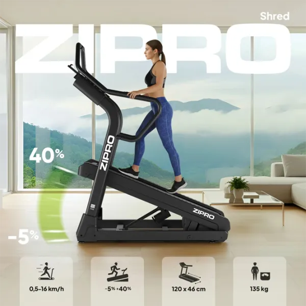 Беговая дорожка Zipro Shred 16 км/ч / 135 кг / Черный photo 2