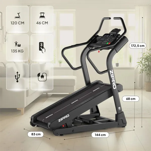 Беговая дорожка Zipro Shred 16 км/ч / 135 кг / Черный photo 6