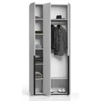 Dulap pentru haine ML-Mobila Lira 3 104 x 50 x 240 / PAL / Light Gray photo 2