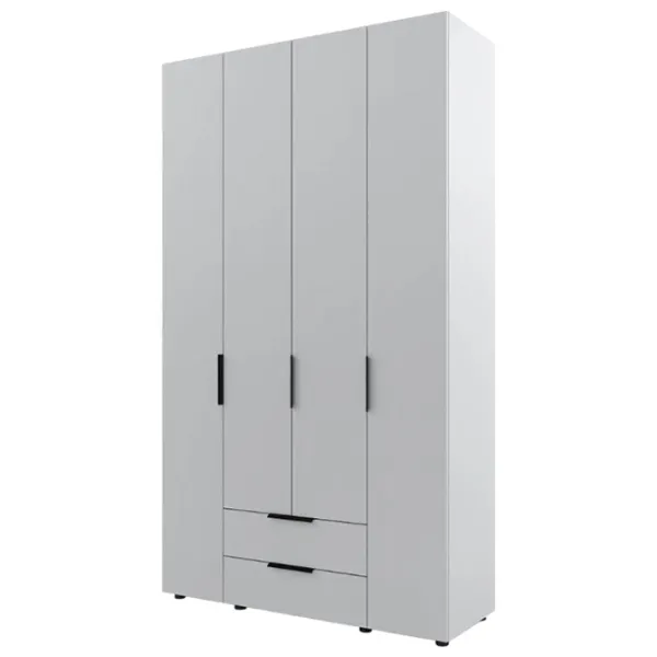 Dulap pentru haine ML-Mobila Lira 4/2 138 x 50 x 240 / PAL / Light Gray photo 1