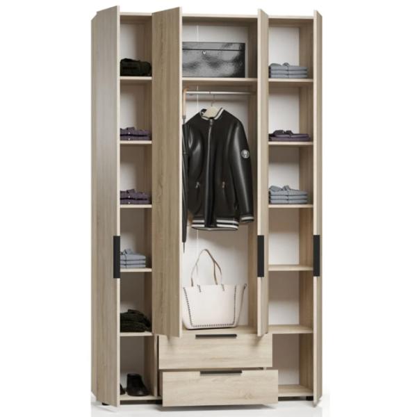 Dulap pentru haine ML-Mobila Lira 4/2 138 x 50 x 240 / PAL / Light Gray photo 2