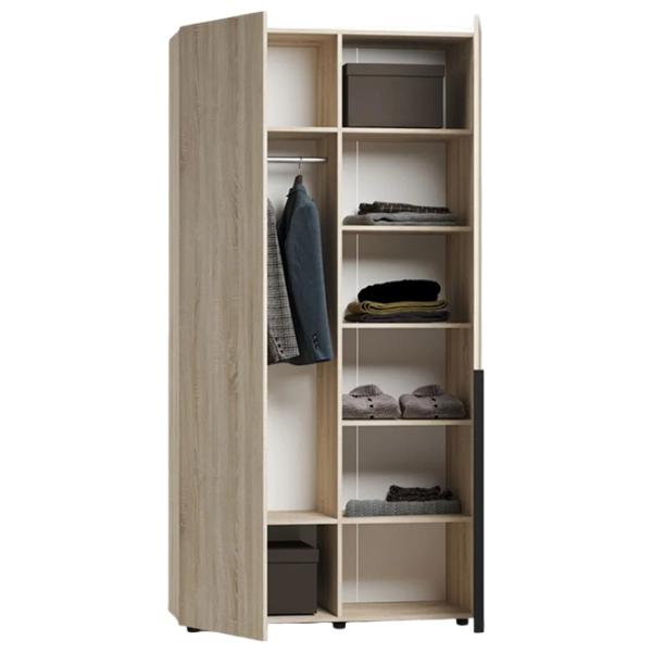 Dulap pentru haine ML-Mobila Lira 2 120 x 50 x 240 / PAL / Light Gray photo 2