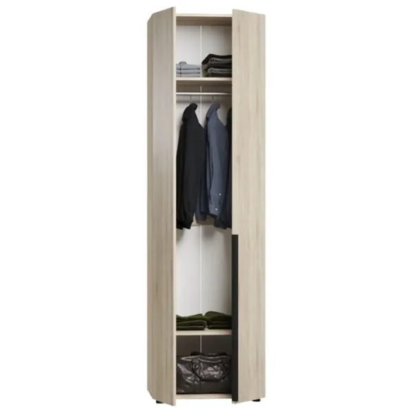 Dulap pentru haine ML-Mobila Lira 2 70 x 50 x 240 / PAL / Light Gray photo 2