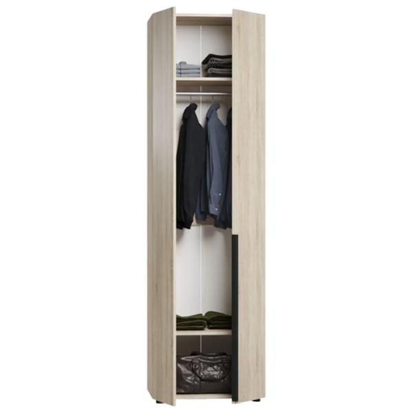Dulap pentru haine ML-Mobila Lira 2 70 x 50 x 240 / PAL / Light Gray photo 2