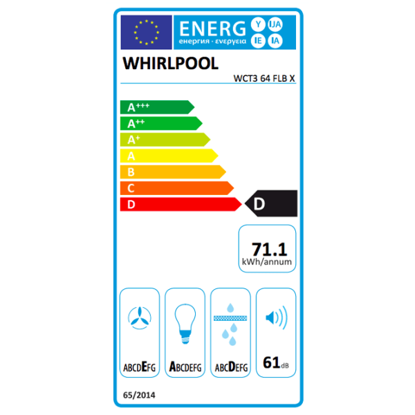 Hotă Whirlpool WCT3 64 FLB X Încorporabilă/ Inox/ Gray photo 5