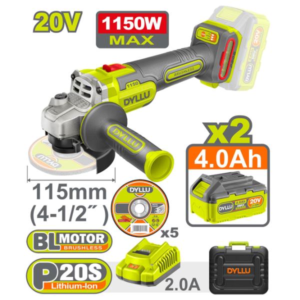 Polizor DYLLU DTLAPB522 Unghiular / 1150 W / Green photo 2