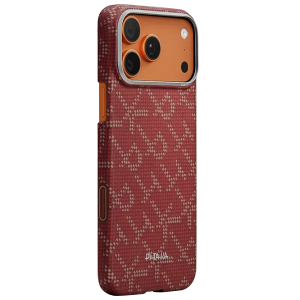 Husă pentru smartphone Apple iPhone 17 Pro Max Pitaka / MagSafe Back / PC / Gold Red photo 1
