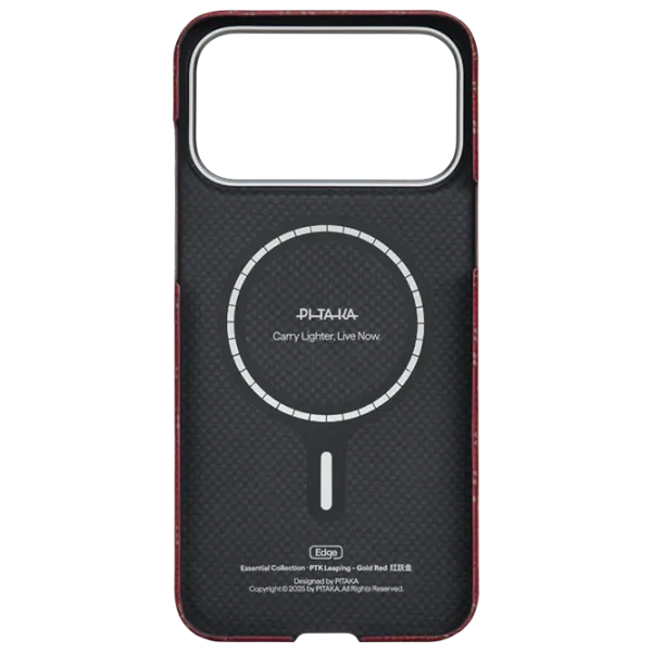 Husă pentru smartphone Apple iPhone 17 Pro Max Pitaka / MagSafe Back / PC / Gold Red photo 3