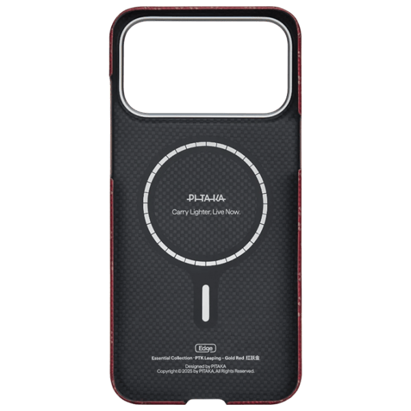 Husă pentru smartphone Apple iPhone 17 Pro Max Pitaka / MagSafe Back / PC / Gold Red photo 3