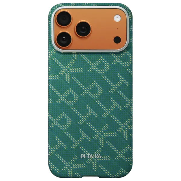 Husă pentru smartphone Apple iPhone 17 Pro Max Pitaka / MagSafe Back / PC / Gold Green photo 1