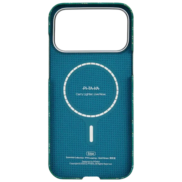 Husă pentru smartphone Apple iPhone 17 Pro Max Pitaka / MagSafe Back / PC / Gold Green photo 2