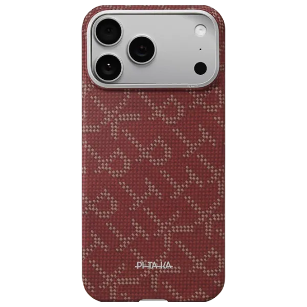 Husă pentru smartphone Apple iPhone 17 Pro Pitaka / MagSafe Back / PC / Gold Red photo 1