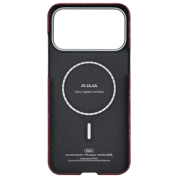 Husă pentru smartphone Apple iPhone 17 Pro Pitaka / MagSafe Back / PC / Gold Red photo 4