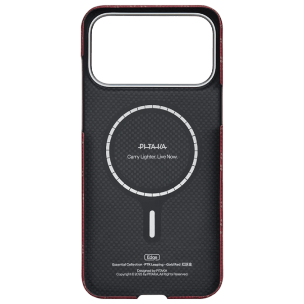 Husă pentru smartphone Apple iPhone 17 Pro Pitaka / MagSafe Back / PC / Gold Red photo 4