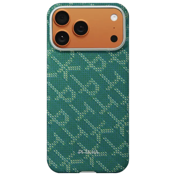 Husă pentru smartphone Apple iPhone 17 Pro Pitaka / MagSafe Back / PC / Gold Green photo 1