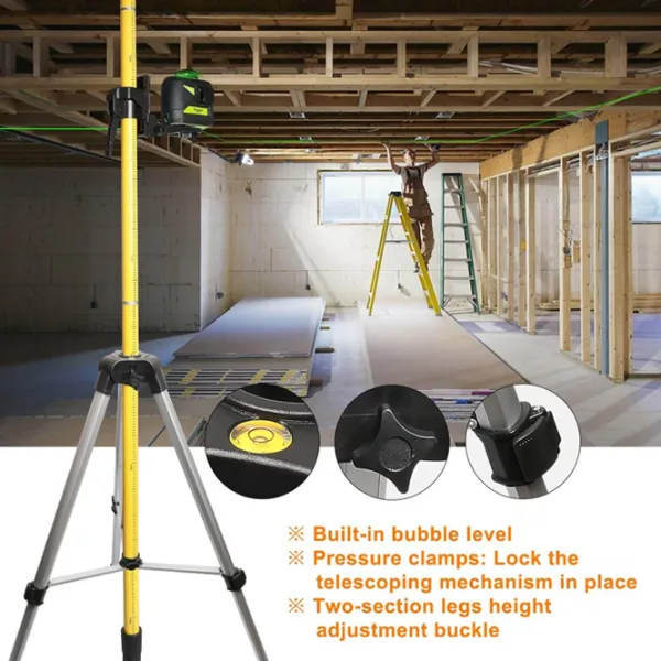 Ștativ nivelă laser Huepar LP36 Aluminiu / Yellow photo 7