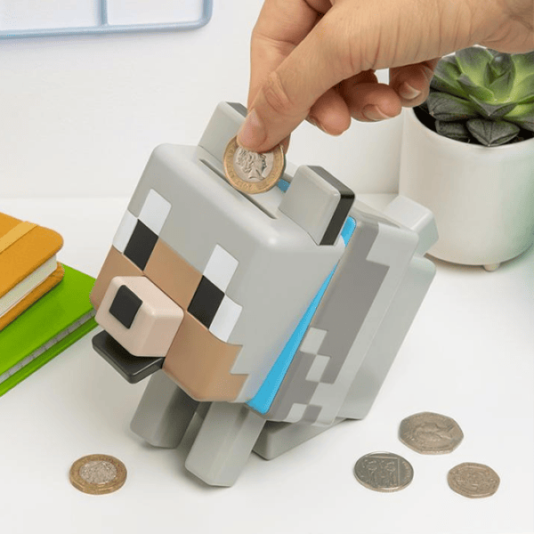  Pușculiță Paladone Wolf Shaped Money Box PP15335MCF Minecraft / Multicolor Gray photo 3