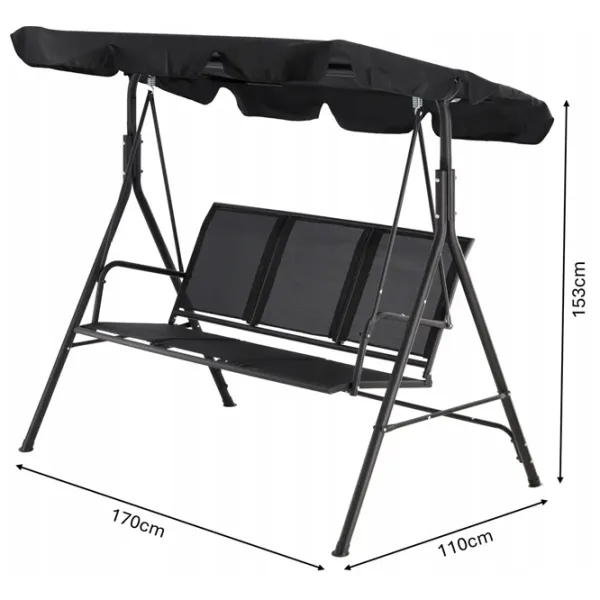 Leagăn de grădină GardenLine KRE3118  Black / 260 kg photo 7