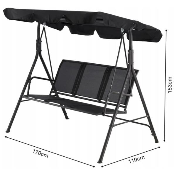 Leagăn de grădină GardenLine KRE3118  Black / 260 kg photo 7