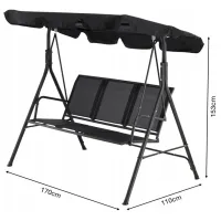 Leagăn de grădină GardenLine KRE3118 Black / 260 kg photo 7