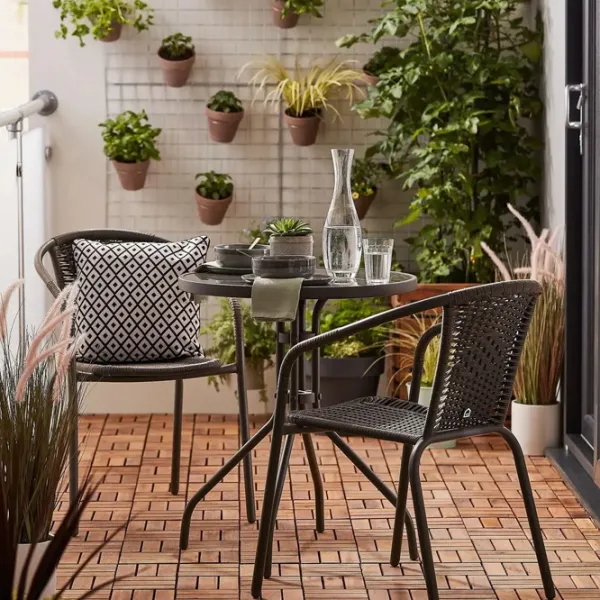 Scaun de grădină GardenLine NEO2255 Oțel / Ratan artificial / Brown Black photo 2
