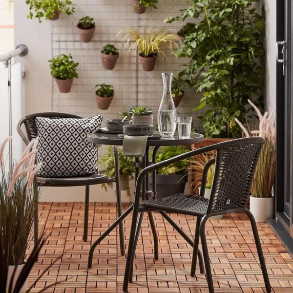 Scaun de grădină GardenLine NEO2255 Oțel / Ratan artificial / Brown Black photo 2