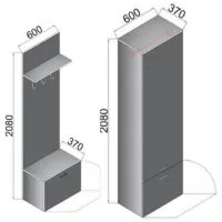 Dulap pentru antreu Arta Mobilei AM43 LPAL / Gray photo 4