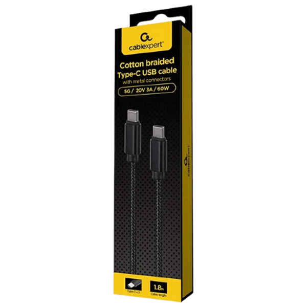 Cablu Cablexpert USB Type-C + USB Type-C 1.8 m / Black photo 2