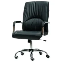 Офисное кресло AG RICO Y-755 ЭКО Кожа/ Черный Серебристый photo 2