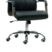 Офисное кресло AG RICO Y-755 ЭКО Кожа/ Черный Серебристый photo 5
