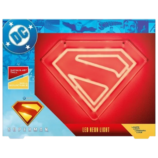 Lampă LED Paladone Superman Wall Mountable LED Neon Light White photo 3