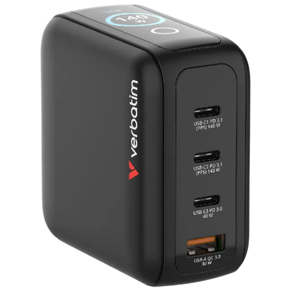 Adaptor de rețea Verbatim Mini GaN  / Black photo 1