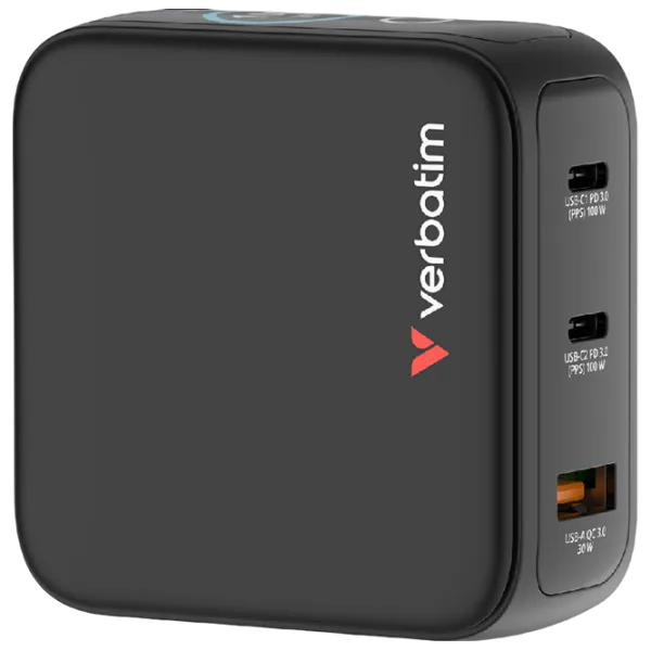 Adaptor de rețea Verbatim Mini GaN  / Black photo 1