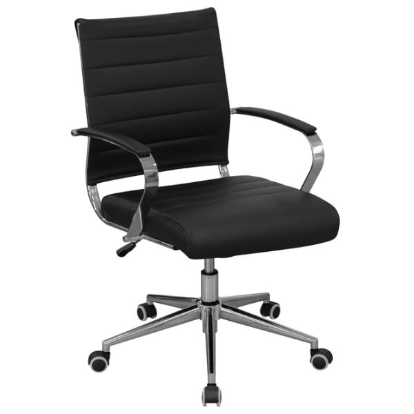 Fotoliu de birou Record 577-L ECO Piele/ Black Silver photo 1