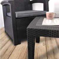 Набор садовой мебели GardenLine ZUM6454 ПВХ / Пластик / Пластик / Антрацит photo 3