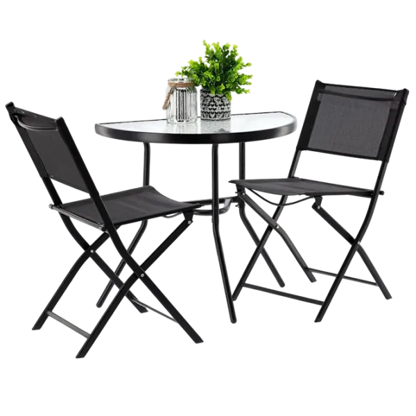 Set mobilă terasă GardenLine SAD7132 Aluminiu / Sticlă / Aluminiu / Black photo 1
